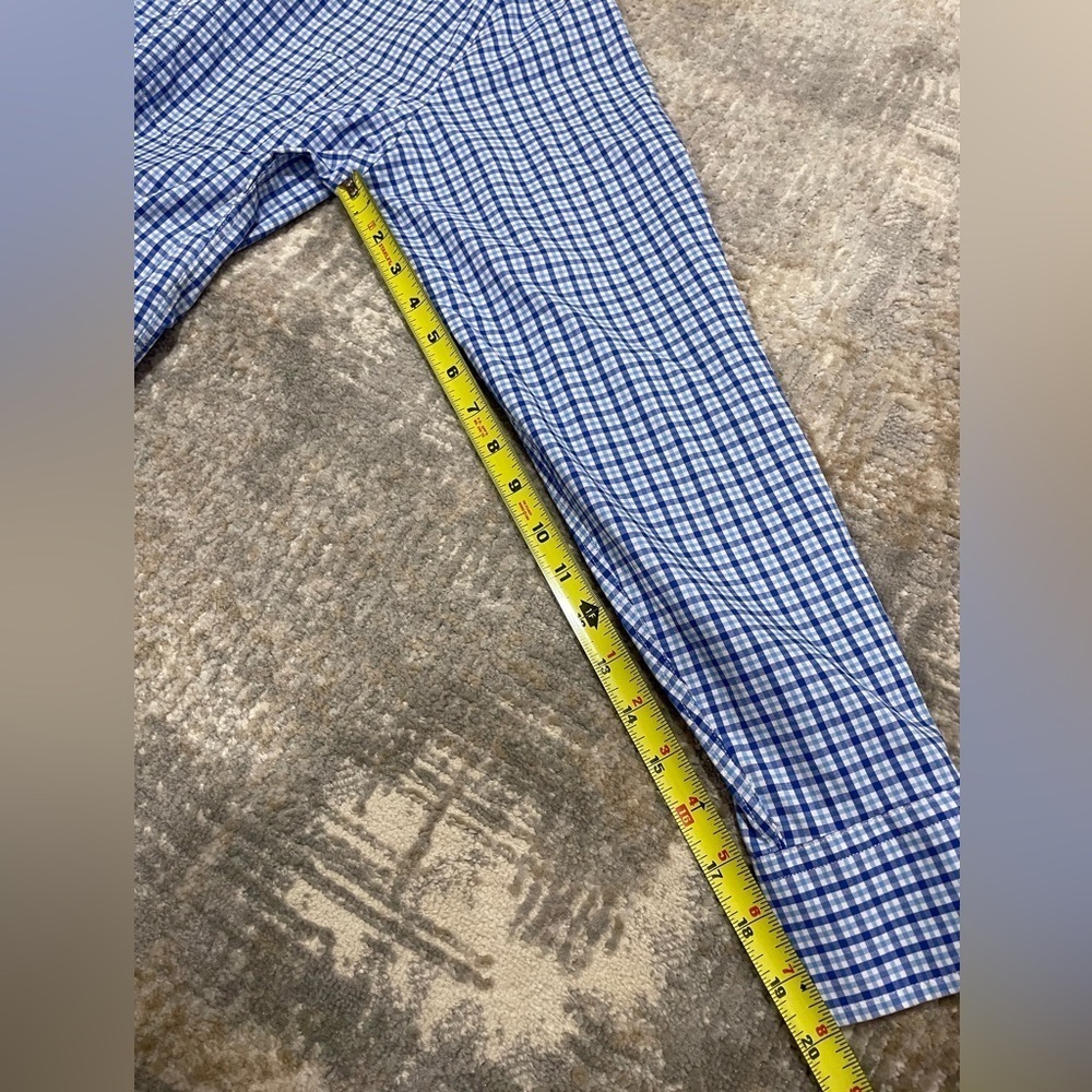 UNTUCKit Blue Plaid Nylon Performance Button Down Shirt, Size Small Lightweight - Picture 8 of 9